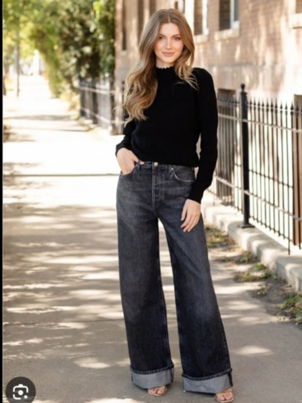 Anthropologie AGOLDE Dame High-Rise Wide-Leg Jeans 27 $258